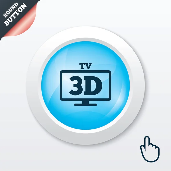 3D TV sign icon. 3D Television set symbol. — Stock Vector
