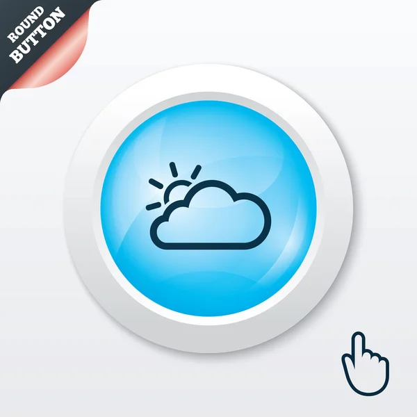 Cloud en zon teken pictogram. weer symbool. — Stockvector