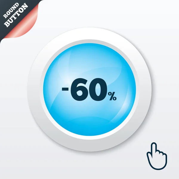 60 percent discount sign icon. Sale symbol. — Stock Vector