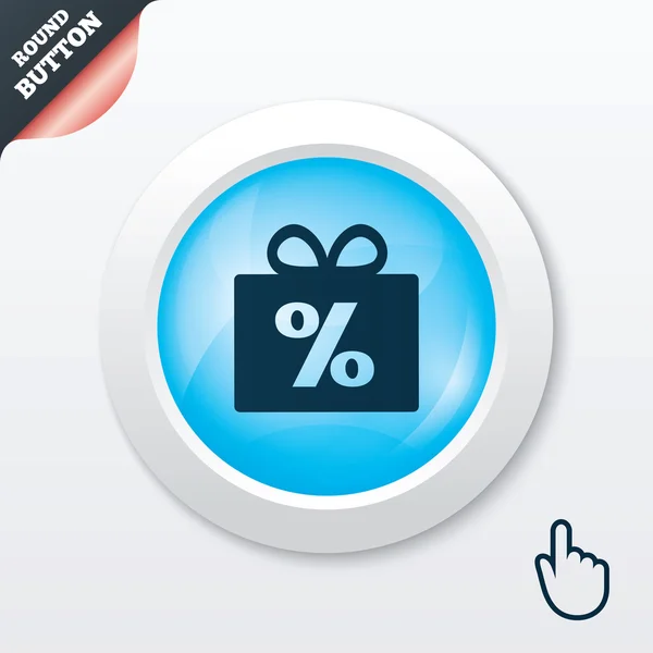 Gift box sign discount icon. Present symbol. — Stock Vector