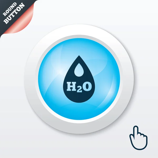 H2O Icono de señal de gota de agua. Lágrima símbolo . — Vector de stock