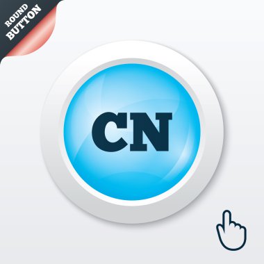 Çince dil işareti simgesi. CN Çin çeviri