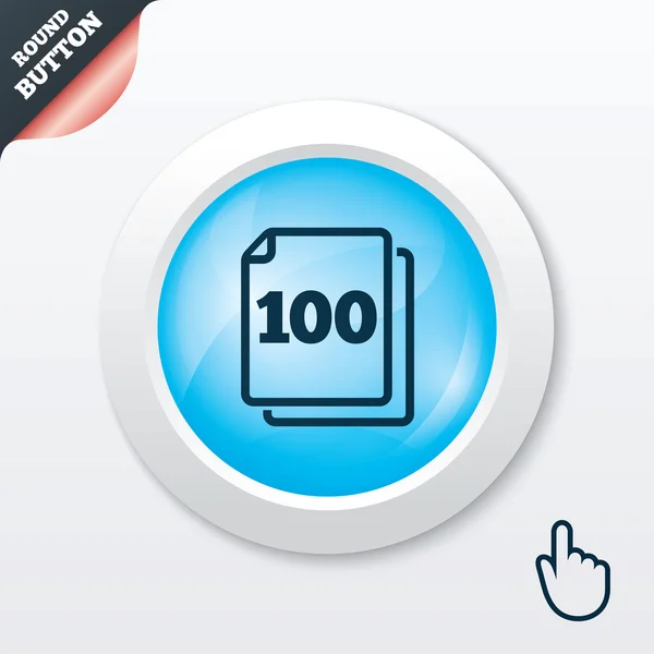 In confezione 100 fogli firmano l'icona. 100 carte simbolo . — Vettoriale Stock