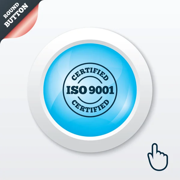 ISO 9001 certifierad tecken. certifiering stämpel. — Stock vektor