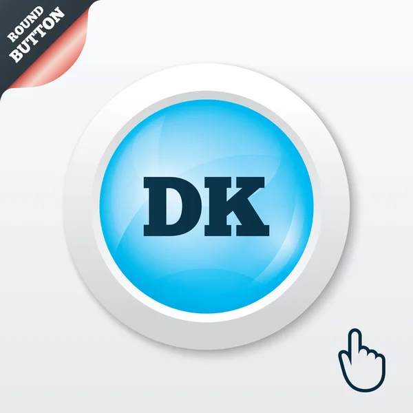 Dánsko jazyk ikona podepsat. DK Překlad. — Stockový vektor