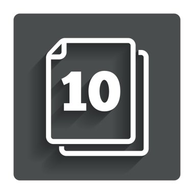 içinde 10 adet işareti simgesi paketi. 10 kağıt simgesi.