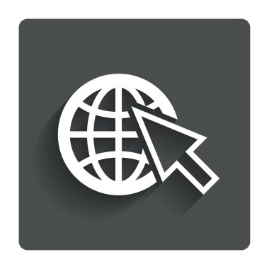 Internet işareti simgesi. world wide web simgesi.