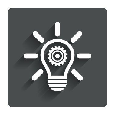 ışık lamba işareti simgesi. ampul dişli simgesiyle.