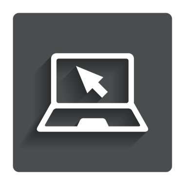 laptop işareti simgesi. imleç simgesi olan dizüstü bilgisayar