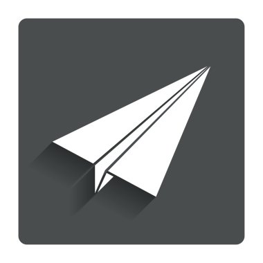 Kağıt Uçak işareti. uçak sembolü. seyahat etmek simge.