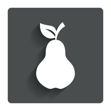 Armut yaprak işareti simgesi. meyve sembolü.