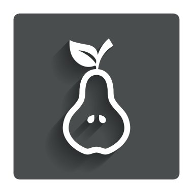 Armut yaprak işareti simgesi. meyve sembolü.