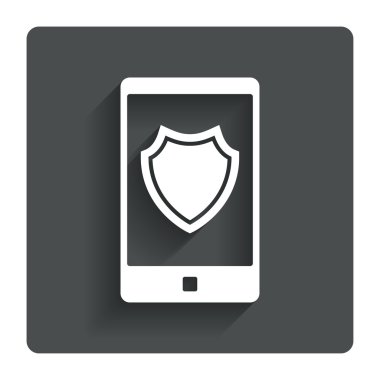 Smartphone koruma işareti simgesi. kalkan simgesi.