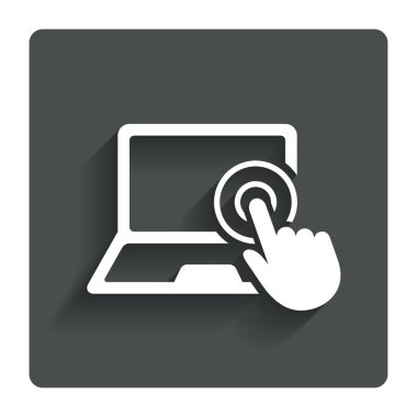 dokunmatik ekran laptop işareti. el işaretçi simgesi.