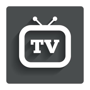 Retro tv işareti simgesi. televizyon set simgesi.