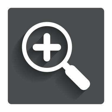 Büyüteç cam işareti simgesi. Yakınlaştırma aracı. Gezinti