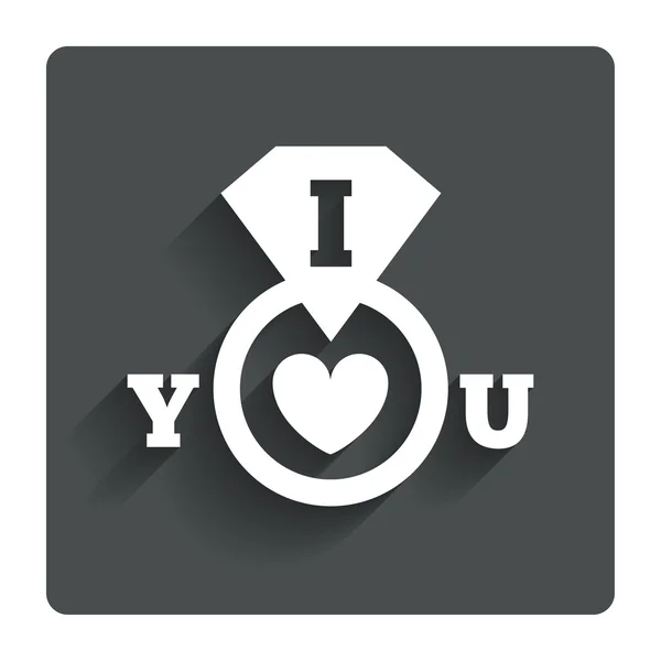 Jag älskar dig tecken ikonen. Alla hjärtans dag symbol. — Stock vektor