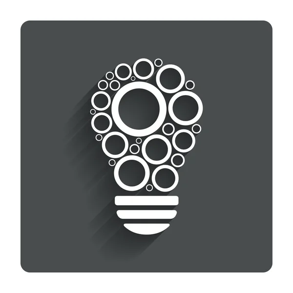 Ícone de sinal da lâmpada de luz. Lâmpada com símbolo círculos — Vetor de Stock