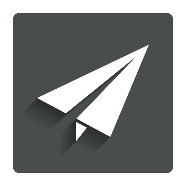 Signo de avión de papel. Símbolo del avión. Icono de viaje . — Vector de stock