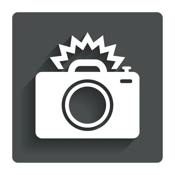 Foto fotocamera segno icona. Simbolo flash foto . — Vettoriale Stock