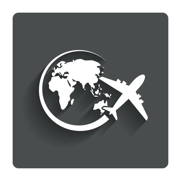 สัญลักษณ์เครื่องบิน สัญลักษณ์การเดินทาง . — ภาพเวกเตอร์สต็อก