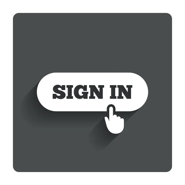 Meld u aan met aanwijzer pictogram van een hand. login symbool — Stockvector