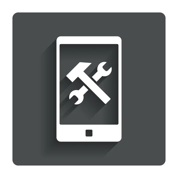 Smartphone icono signo de reparación. Símbolo de servicio . — Vector de stock