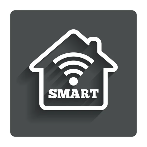 Icono de signo de casa inteligente. Botón casa inteligente . — Vector de stock
