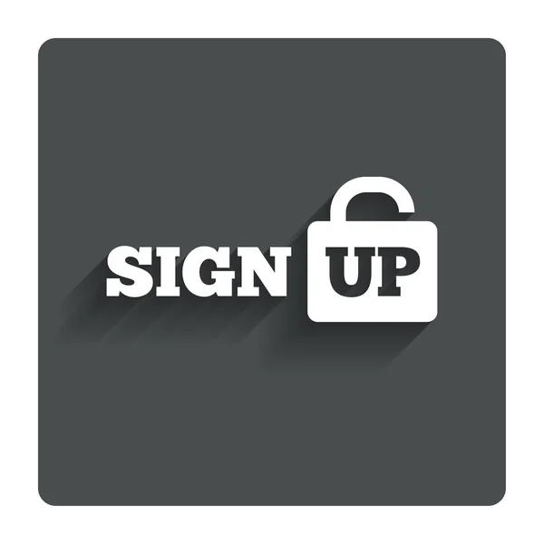 Onderteken omhoog teken pictogram. registratiesymbool. — Stockvector