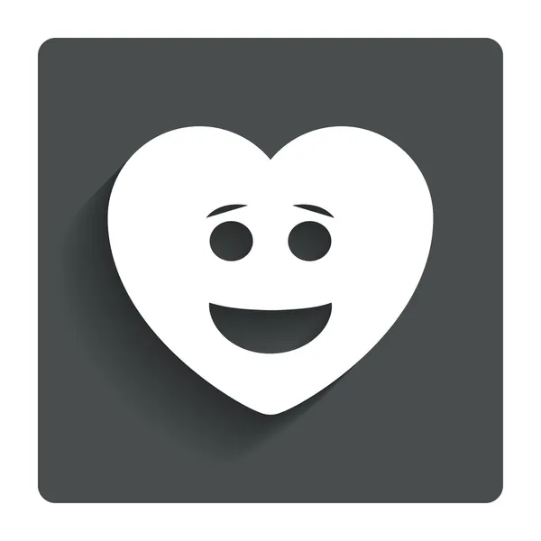 Icona del volto del cuore sorridente. Simbolo sorriso . — Vettoriale Stock