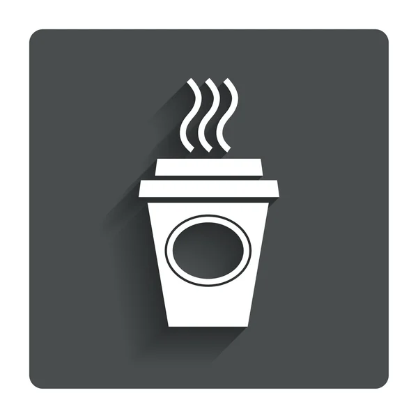 Tome un icono de signo de café. taza de café caliente . — Vector de stock