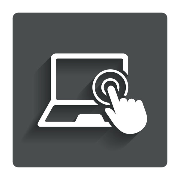 Сенсорный экран ноутбука. Символ указателя руки
.