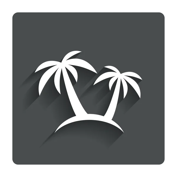 Palmiye ağacı işareti simgesi. seyahat gezi sembolü. — Stok Vektör