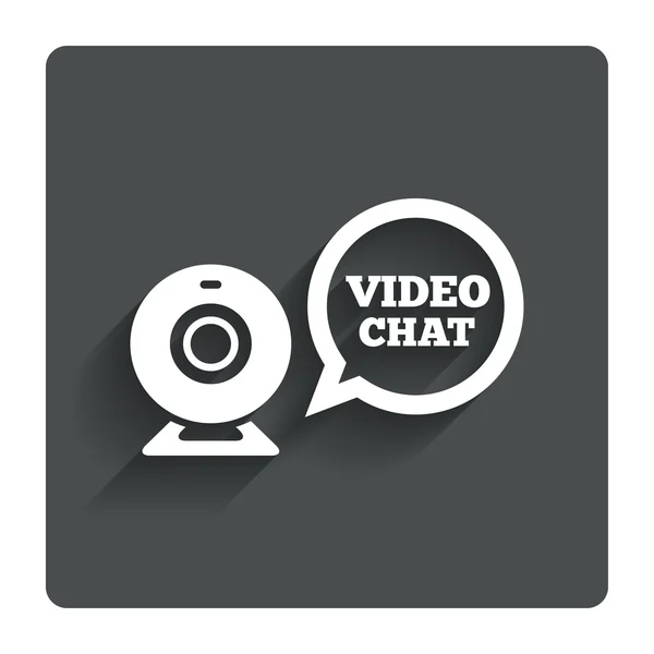 Görüntülü sohbet işareti simgesi. Webcam video konuşma balonu — Stok Vektör