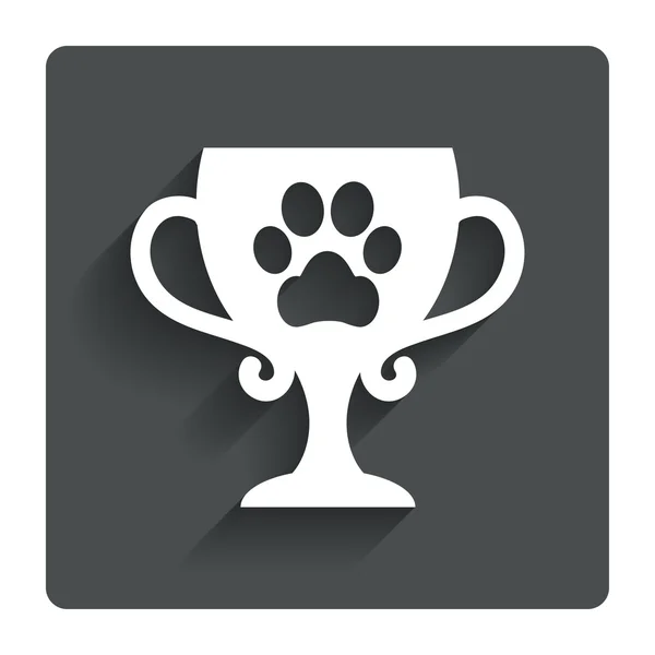 Vítěz domácí pohár ikonu podepsat. trofej pro domácí zvířata. — Stockový vektor