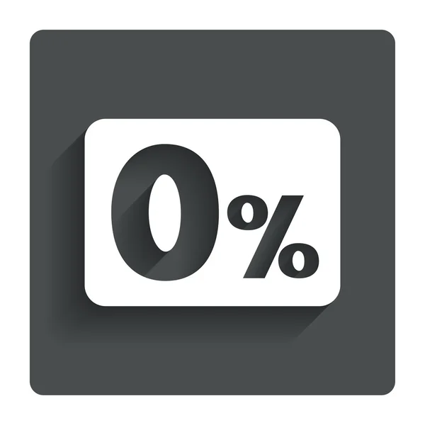 Ikona nulový znak procenta. nulové úvěrové symbol. — Stockový vektor