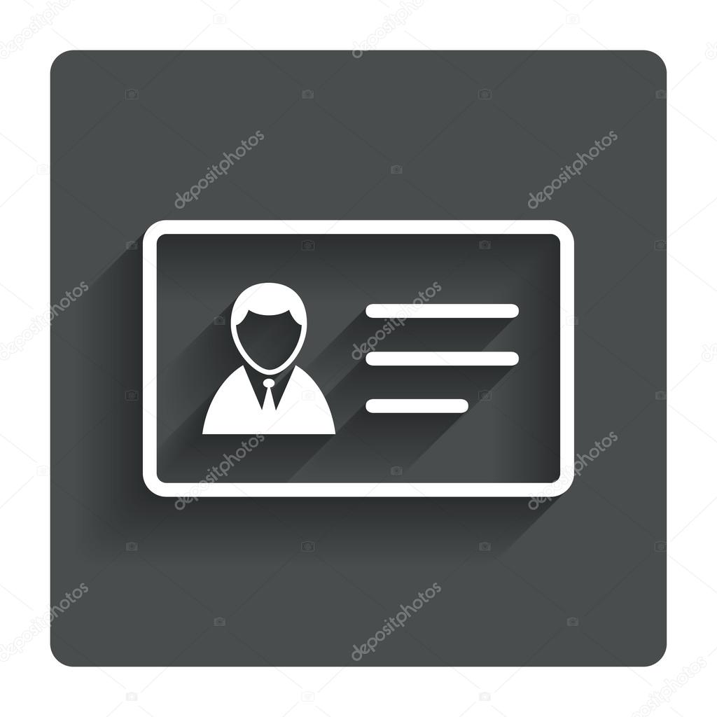 ID card sign icon. Identity card badge symbol.