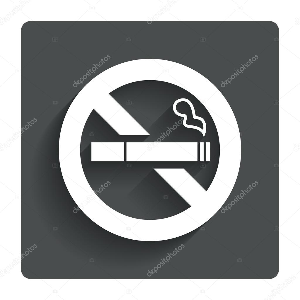 No Smoking sign icon. Cigarette symbol.