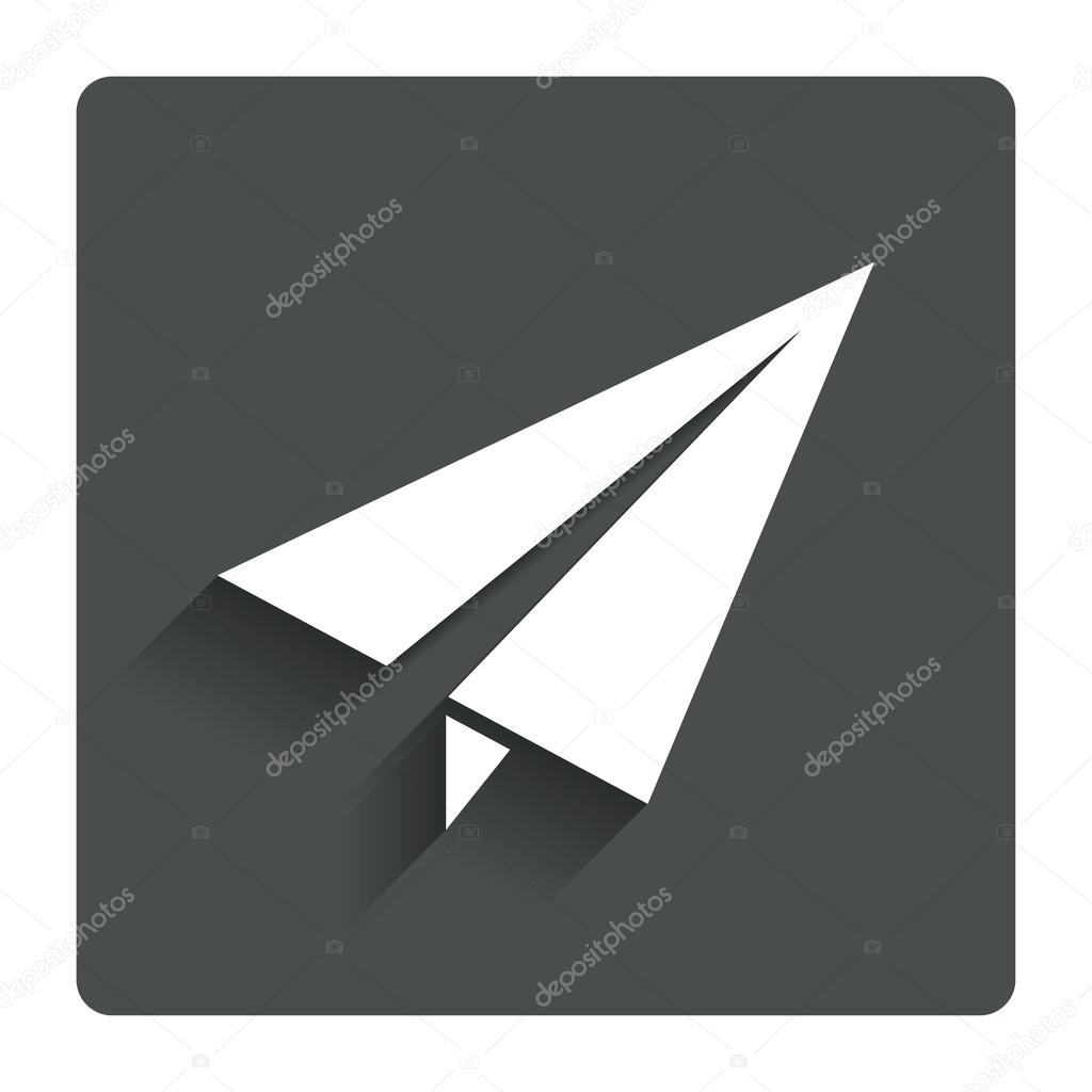Paper Plane sign. Airplane symbol. Travel icon.