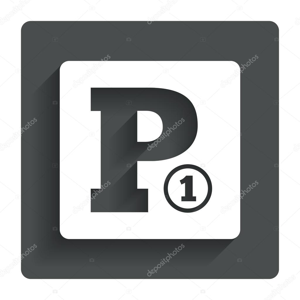 Paid parking sign icon. Car parking symbol.