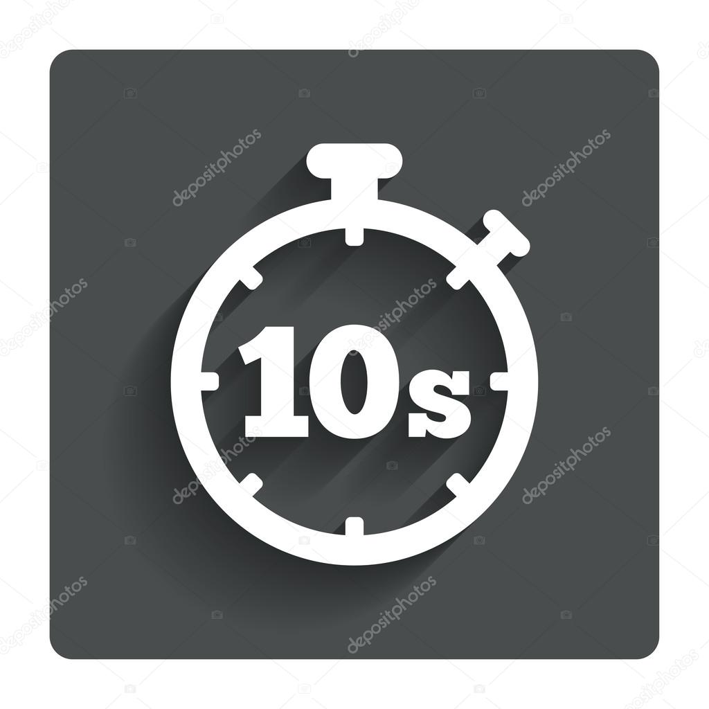 Timer 10s icono de signo. S mbolo cron metro . Vector de Stock de