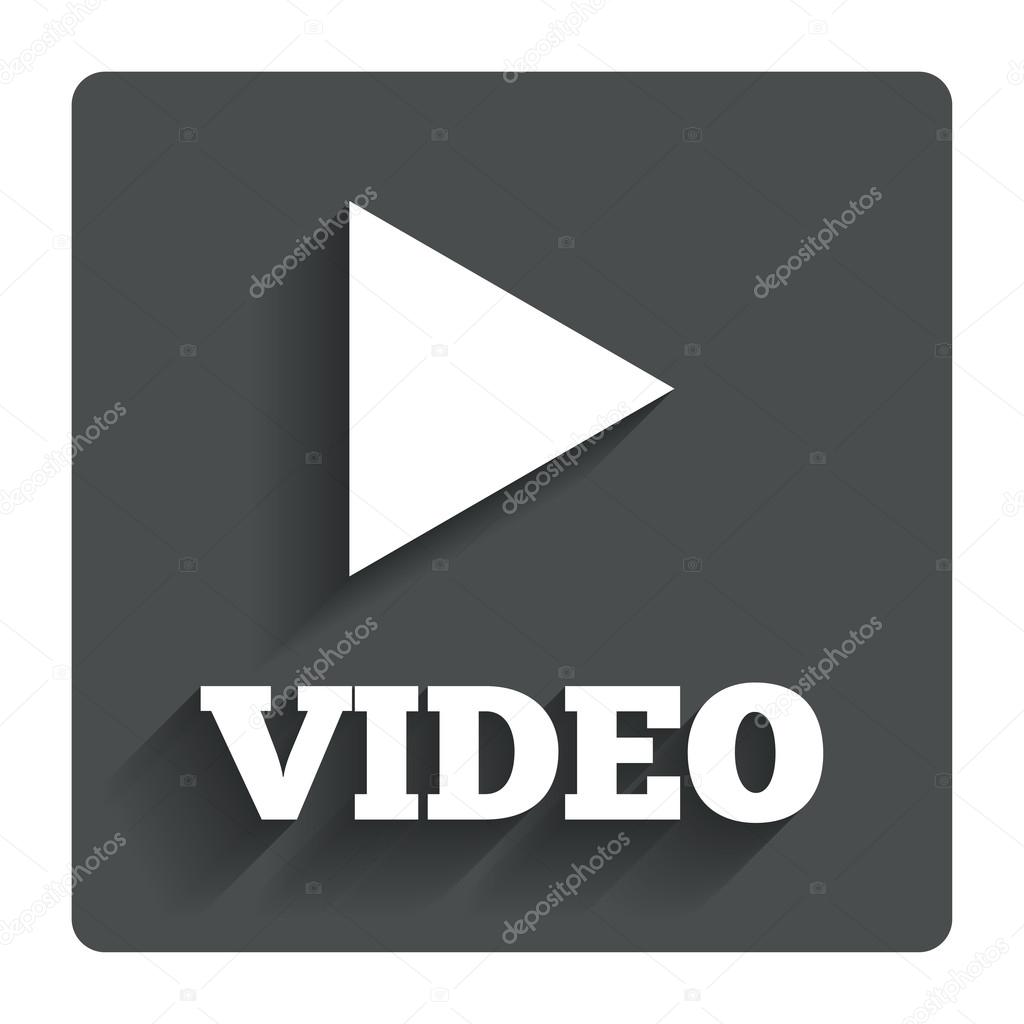 Play video sign icon. Player navigation symbol.