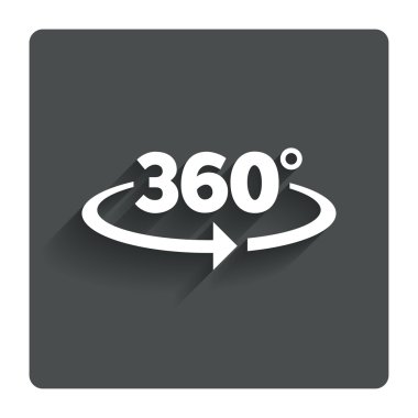 Angle 360 degrees sign icon. Geometry math symbol clipart