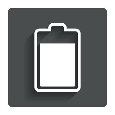 Pil seviyesi işareti simgesi. Elektrik sembolü.