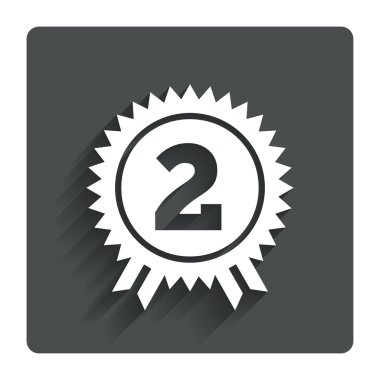 İkincilik Ödülü işareti simgesi. ödül kazanan için.