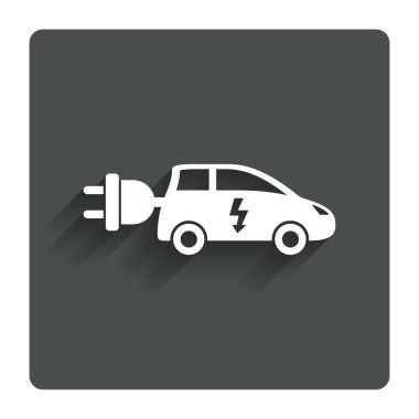 Elektrikli Araba işareti simgesi. hatchback sembolü.