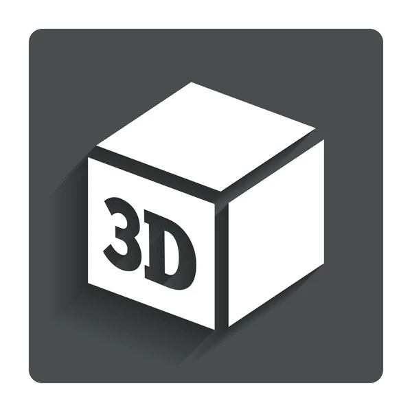 Ícone de sinal de impressão 3D. 3d cubo símbolo de impressão . — Vetor de Stock