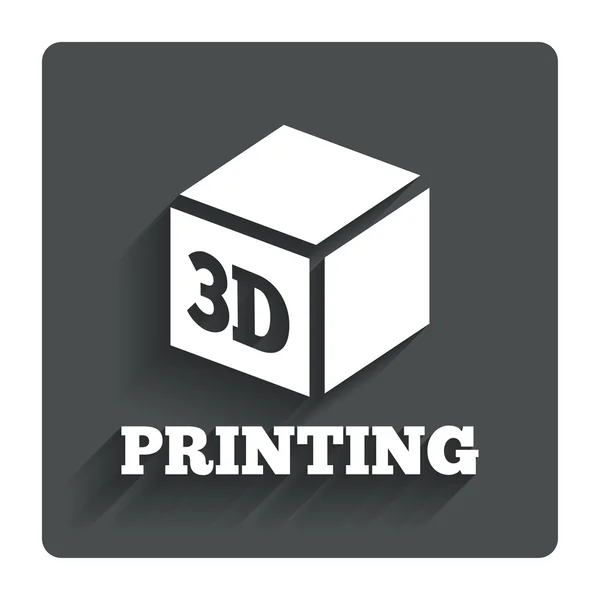 Ícone de sinal de impressão 3D. 3d cubo símbolo de impressão . — Vetor de Stock