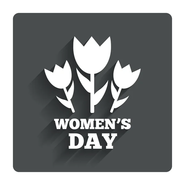 8 March Womens Day sign icon. Flowers symbol. — Stock Vector