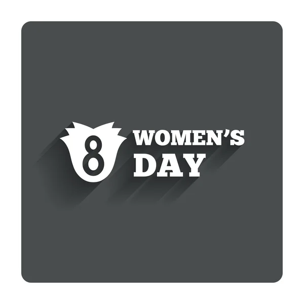 8 Marzo Día de la Mujer signo icono. Símbolo flor . — Vector de stock